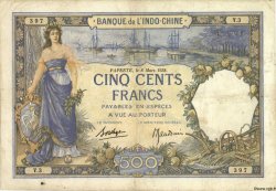 500 Francs TAHITI  1938 P.13b q.BB