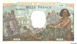 1000 Francs Spécimen TAHITI  1957 P.15bs AU