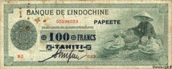 100 Francs TAHITI  1943 P.17a B+