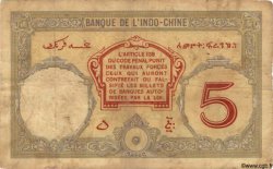 5 Francs DJIBOUTI  1936 P.06b B+