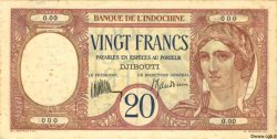 20 Francs Spécimen DJIBOUTI  1932 P.07s TTB+
