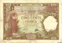 500 Francs DJIBOUTI  1927 P.09a B+