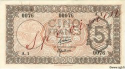 5 Francs Palestine Spécimen DJIBOUTI  1945 P.14s pr.SPL
