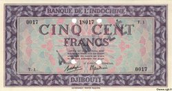 500 Francs Palestine Spécimen DJIBUTI  1945 P.17s AU