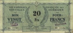20 Francs NEW HEBRIDES  1943 P.02 VF-