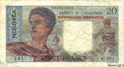 20 Francs NUOVE EBRIDI  1945 P.08a q.BB