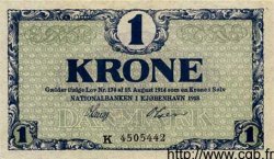 1 Krone DENMARK  1918 P.012d AU