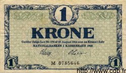 1 Krone DANEMARK  1918 P.012d TTB+