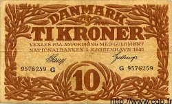 10 Kroner DENMARK  1921 P.021l F+