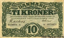 10 Kroner DENMARK  1948 P.037b VF+