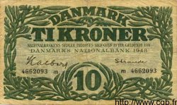 10 Kroner DINAMARCA  1948 P.037b BC+