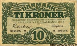 10 Kroner DANEMARK  1948 P.037b TB