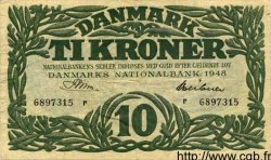 10 Kroner DENMARK  1948 P.037b VF