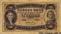 10 Kroner NORVÈGE  1940 P.08c F+