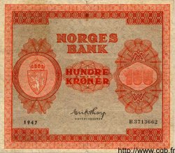 100 Kroner NORVÈGE  1947 P.28b TTB
