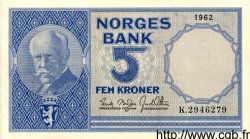 5 Kroner NORVÈGE  1962 P.30g VZ