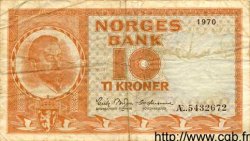 10 Kroner NORVÈGE  1970 P.31e MB
