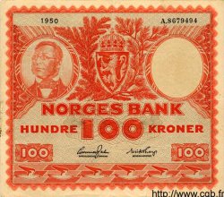 100 Kroner NORVÈGE  1950 P.33a TTB