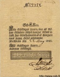8 Schillingar Banco SWEDEN  1845 P.A100b VF+