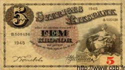 5 Kronor SUÈDE  1945 P.33m TB
