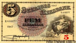 5 Kronor SWEDEN  1947 P.33n UNC