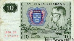 10 Kronor SWEDEN  1980 P.52e F+