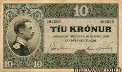 10 Kronur ISLANDE  1928 P.23 TB à TTB