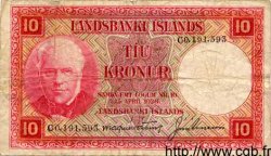 10 Kronur ISLANDE  1948 P.33a pr.TB