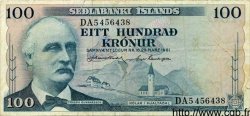 100 Kronur ICELAND  1961 P.44 F