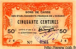 50 Centimes OCÉANIE  1943 P.10a SUP+