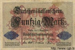 50 Mark GERMANY  1914 P.049b VG