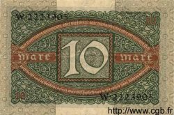 10 Mark GERMANY  1920 P.067a VF