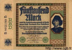 5000 Mark DEUTSCHLAND  1922 P.077 SS