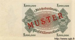 5 Millions Mark Spécimen GERMANIA  1923 P.090s q.FDC