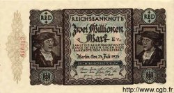 2 Millionen Mark GERMANIA  1923 P.089a q.FDC