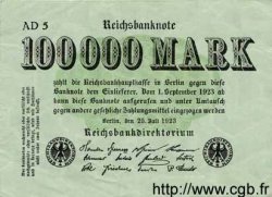 100000 Mark DEUTSCHLAND  1923 P.091a VZ