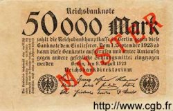 50000 Mark Spécimen GERMANY  1923 P.099s AU