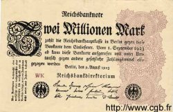 2 Millionen Mark GERMANIA  1923 P.104a AU+