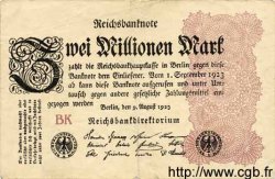 2 Millionen Mark GERMANIA  1923 P.104b MB