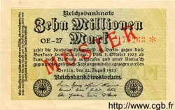 10 Millions Mark Spécimen GERMANIA  1923 P.106as q.FDC