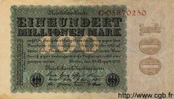 100 Millionen Mark GERMANY  1923 P.107a XF