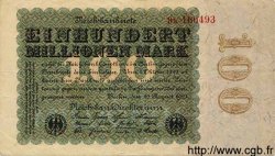 100 Millionen Mark GERMANY  1923 P.107a VF