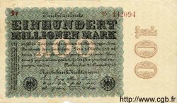 100 Millionen Mark GERMANIA  1923 P.107c BB