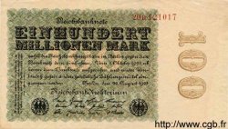 100 Millionen Mark GERMANIA  1923 P.107c SPL