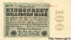 100 Millionen Mark GERMANIA  1923 P.107d BB