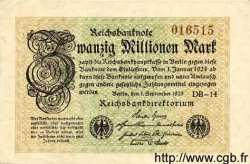20 Millionen Mark GERMANIA  1923 P.108a SPL+