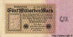 5 Milliarden Mark GERMANY  1923 P.115a F+