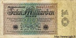 10 Milliarden Mark GERMANIA  1923 P.116a B