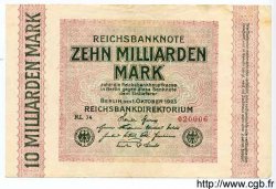 10 Milliards Mark GERMANY  1923 P.117c VF