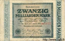 20 Milliarden Mark GERMANIA  1923 P.118c q.B